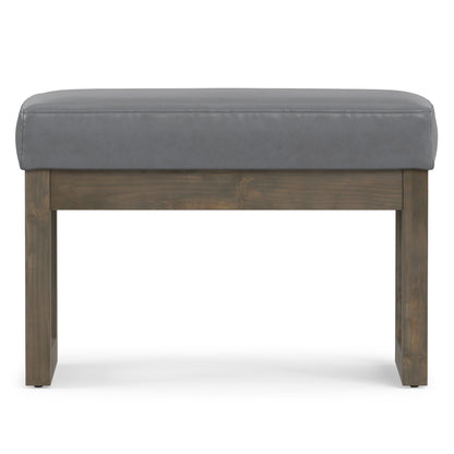 Stone Grey Vegan Leather | Milltown Footstool Small Ottoman Bench
