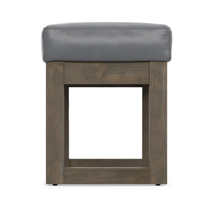 Stone Grey Vegan Leather | Milltown Footstool Small Ottoman Bench
