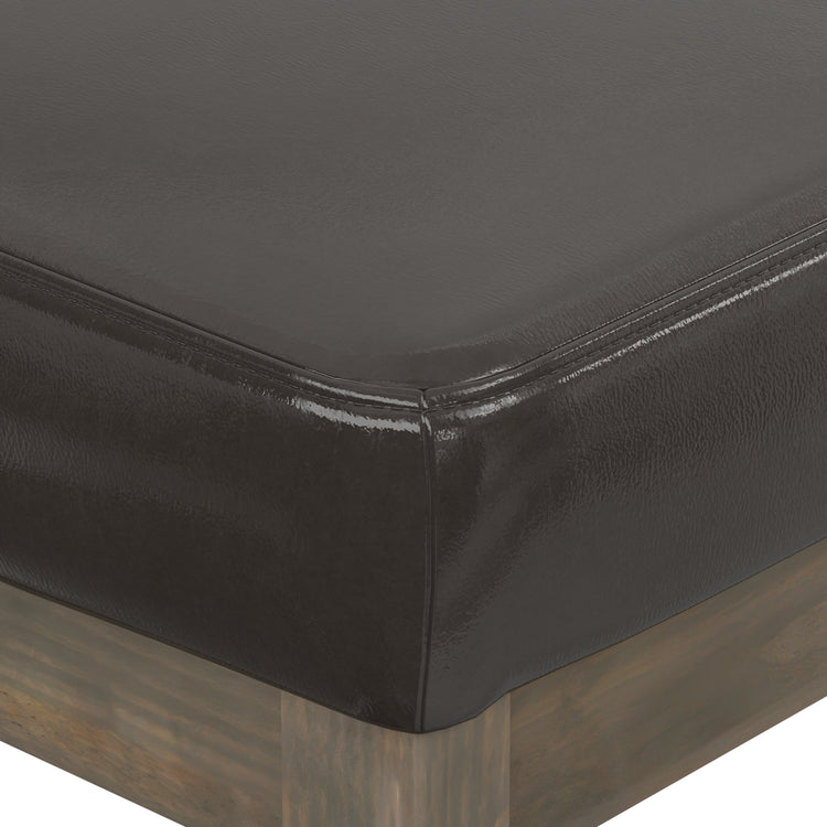 Tanners Brown Vegan Leather | Milltown Large Ottoman Bench in Vegan Leather