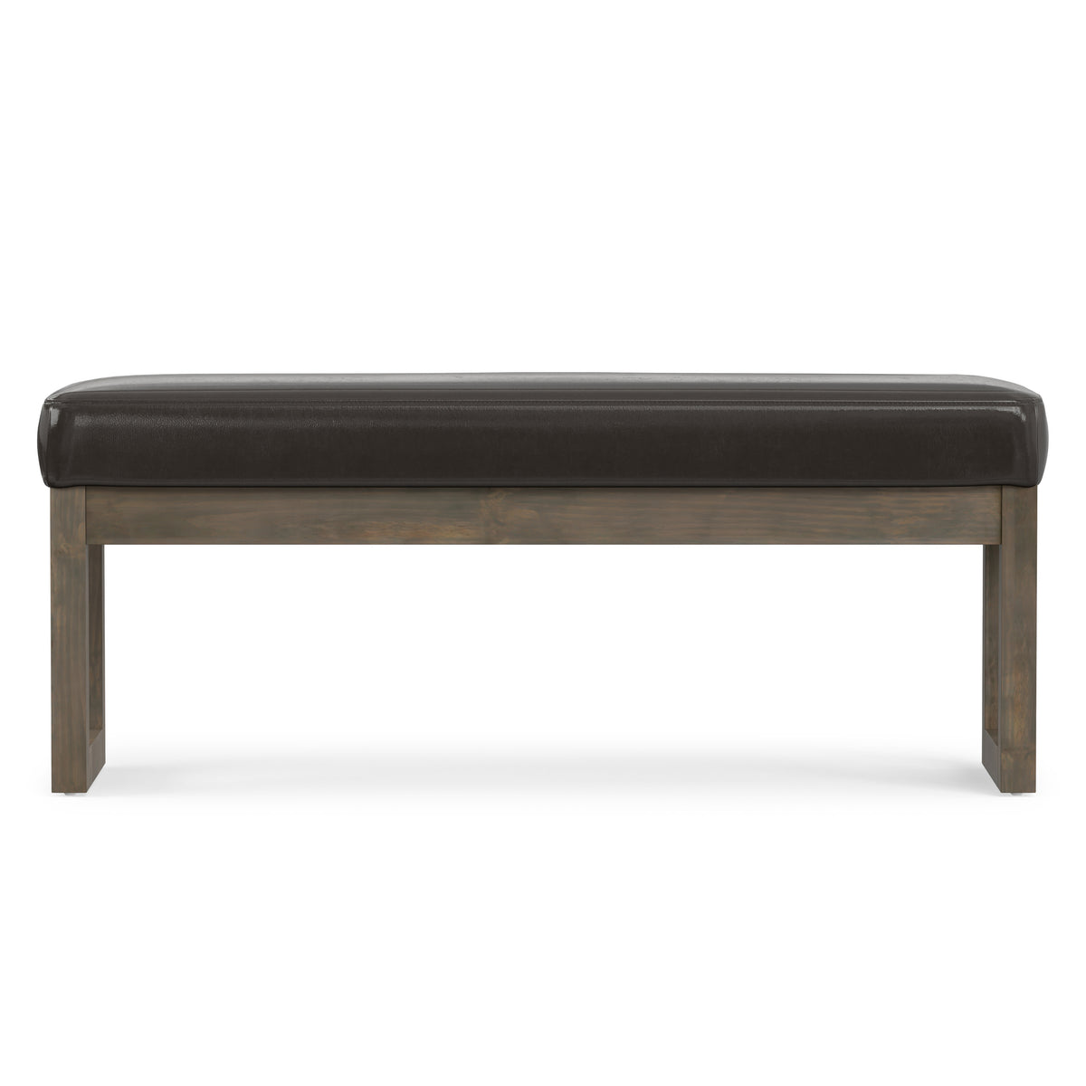 Tanners Brown Vegan Leather | Milltown Large Ottoman Bench in Vegan Leather