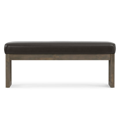 Tanners Brown Vegan Leather | Milltown Large Ottoman Bench in Vegan Leather