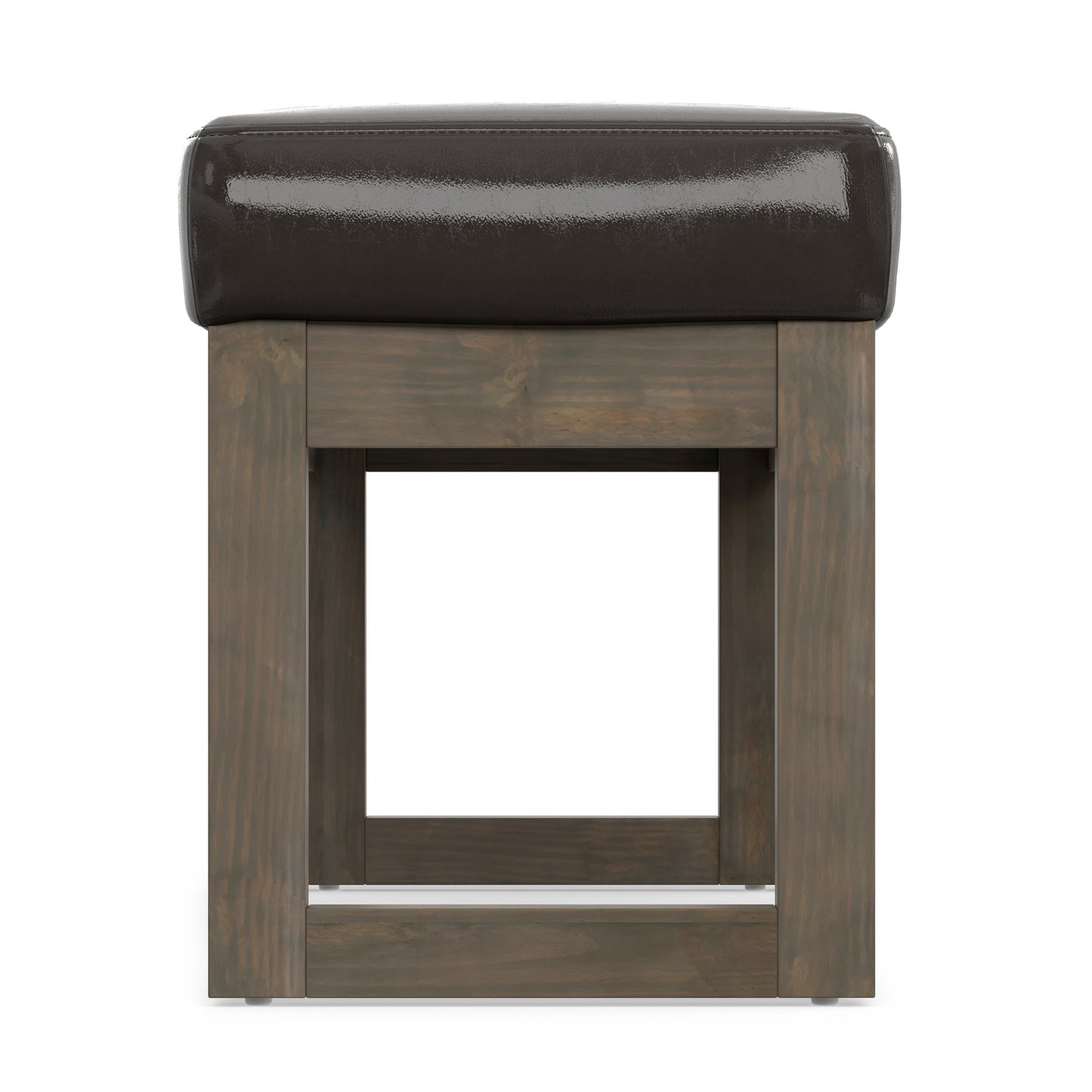 Tanners Brown Vegan Leather | Milltown Large Ottoman Bench in Vegan Leather