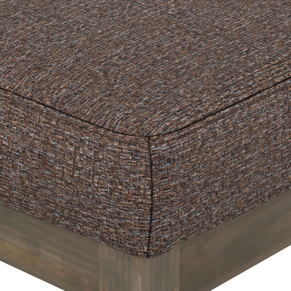 Mink Brown Tweed Style Fabric | Milltown Large Ottoman Bench in Tweed