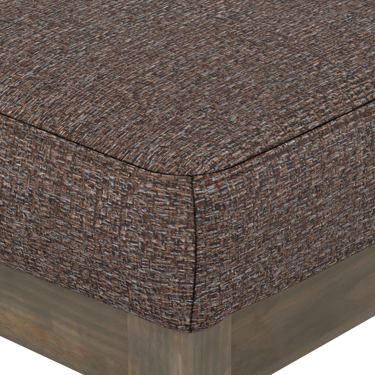 Mink Brown Tweed Style Fabric | Milltown Large Ottoman Bench in Tweed
