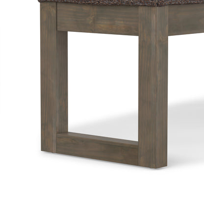 Mink Brown Tweed Style Fabric | Milltown Large Ottoman Bench in Tweed