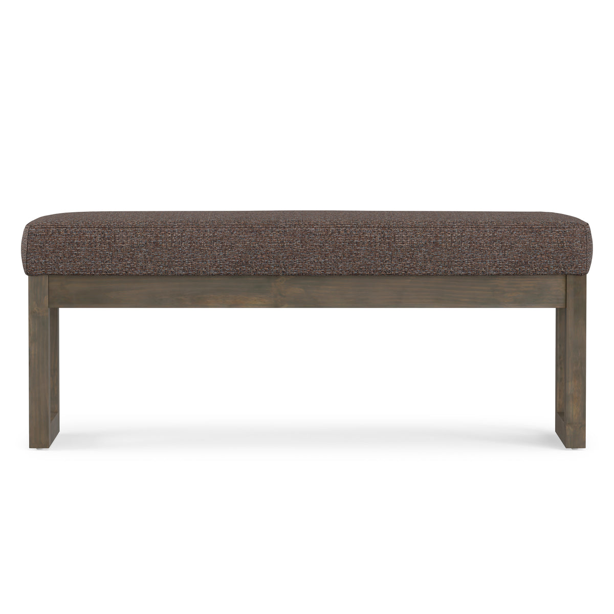 Mink Brown Tweed Style Fabric | Milltown Large Ottoman Bench in Tweed