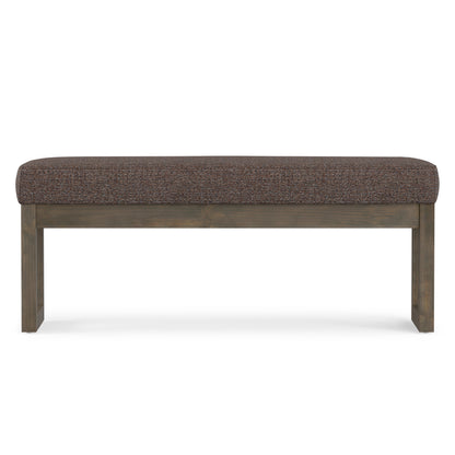 Mink Brown Tweed Style Fabric | Milltown Large Ottoman Bench in Tweed