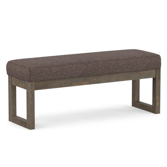 Mink Brown Tweed Style Fabric | Milltown Large Ottoman Bench in Tweed