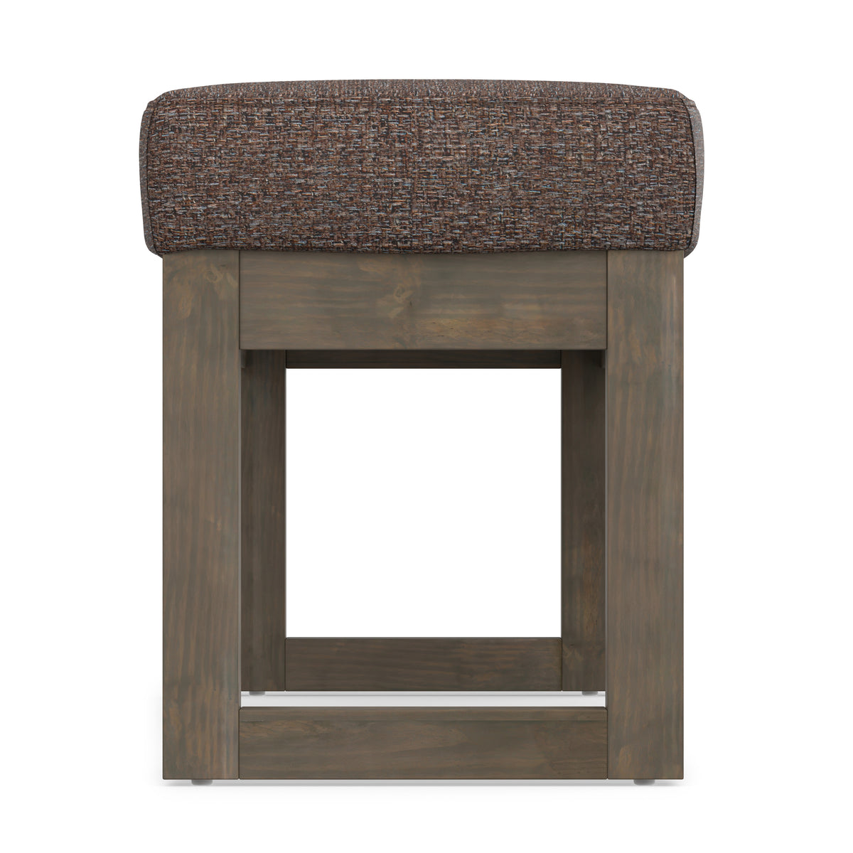 Mink Brown Tweed Style Fabric | Milltown Large Ottoman Bench in Tweed