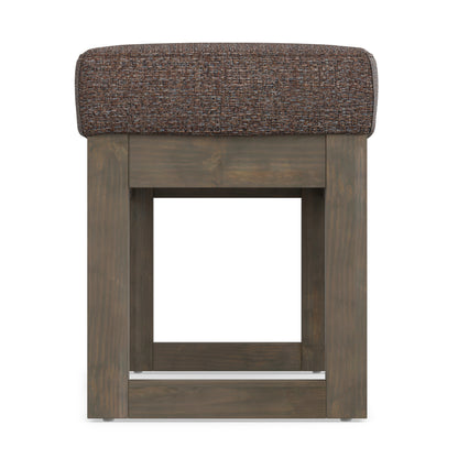 Mink Brown Tweed Style Fabric | Milltown Large Ottoman Bench in Tweed