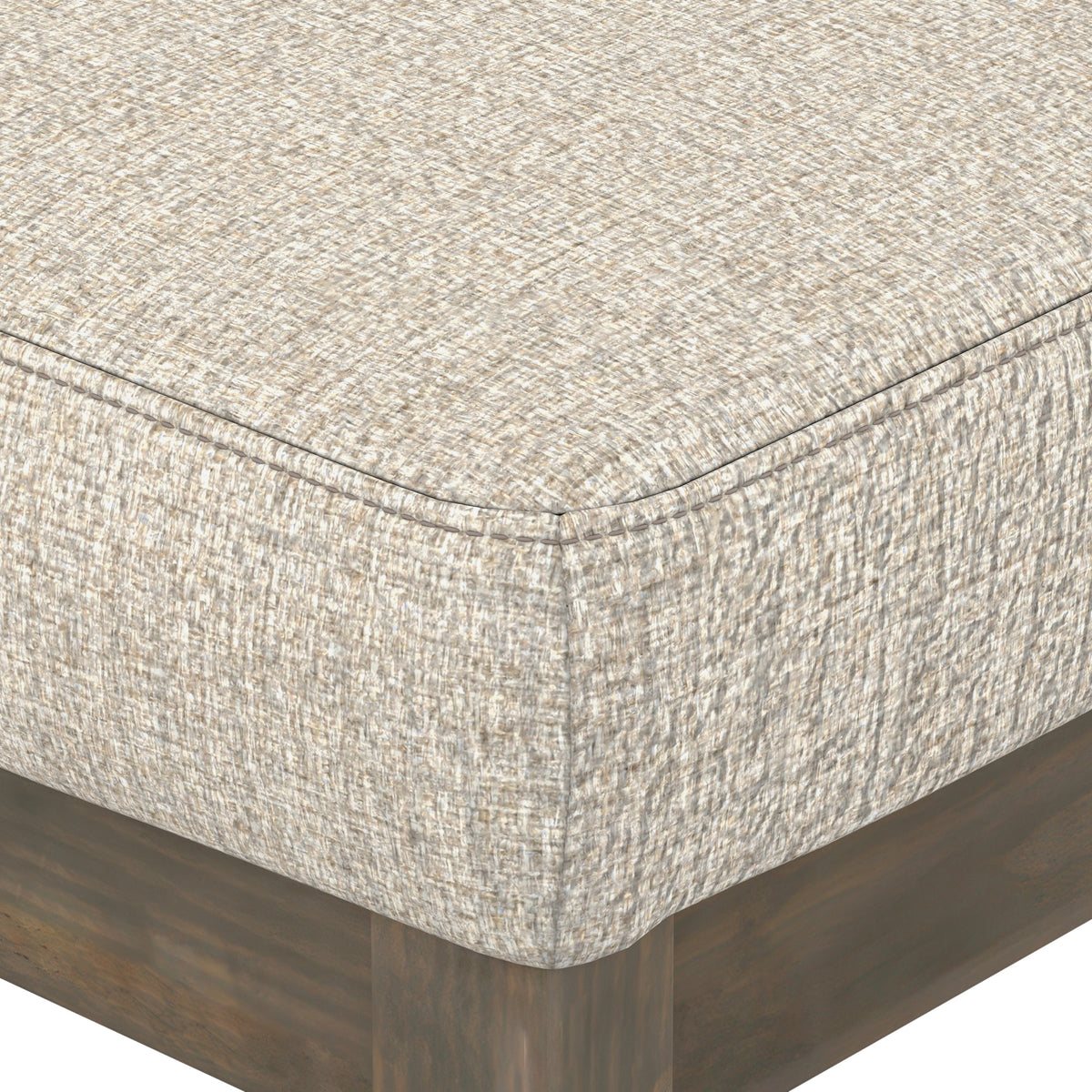 Platinum Tweed Style Fabric | Milltown Large Ottoman Bench in Tweed