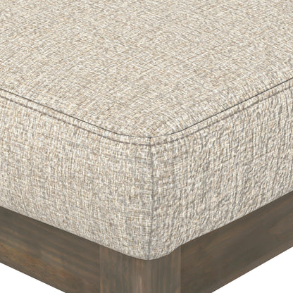 Platinum Tweed Style Fabric | Milltown Large Ottoman Bench in Tweed