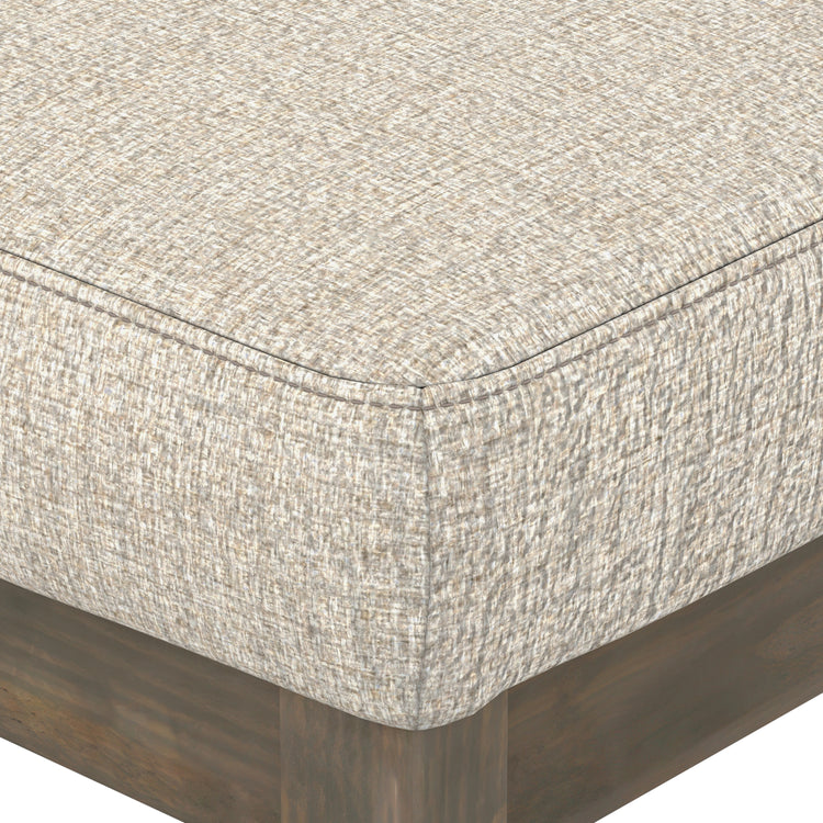 Platinum Tweed Style Fabric | Milltown Large Ottoman Bench in Tweed