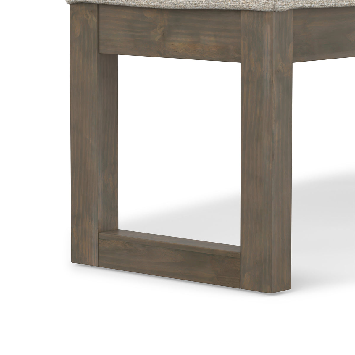 Platinum Tweed Style Fabric | Milltown Large Ottoman Bench in Tweed