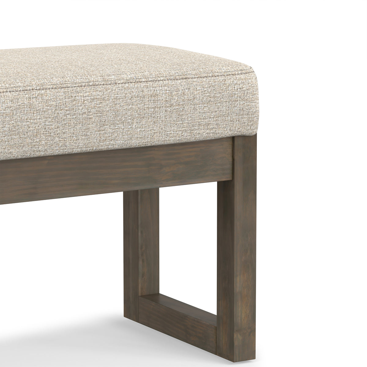 Platinum Tweed Style Fabric | Milltown Large Ottoman Bench in Tweed