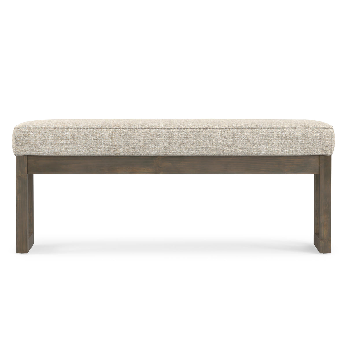 Platinum Tweed Style Fabric | Milltown Large Ottoman Bench in Tweed