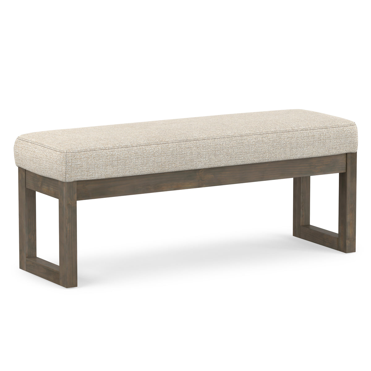 Platinum Tweed Style Fabric | Milltown Large Ottoman Bench in Tweed