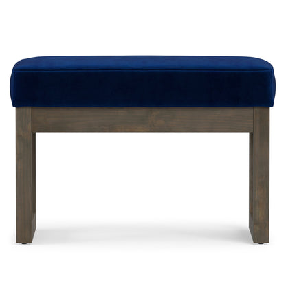 Blue Velvet Fabric | Milltown Footstool Small Ottoman Bench