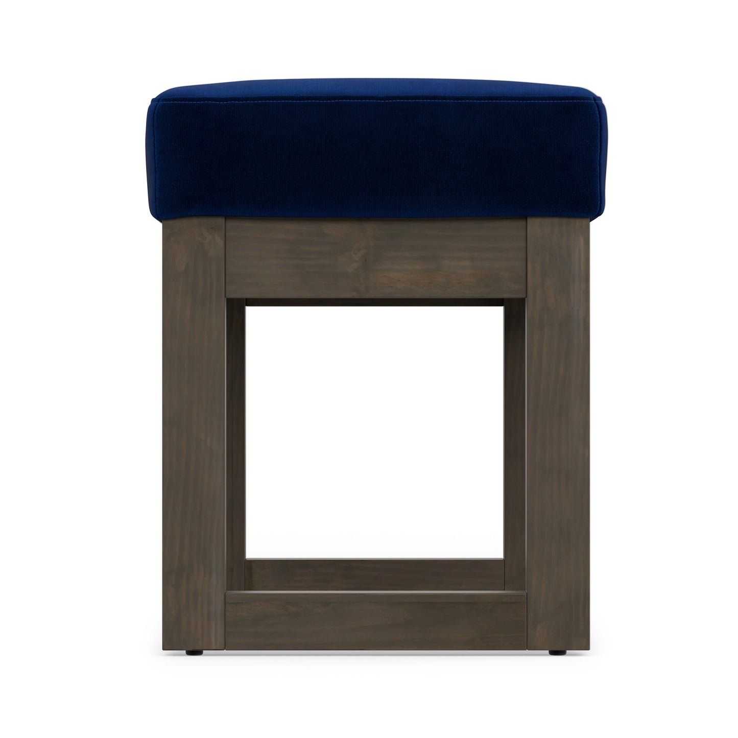 Blue Velvet Fabric | Milltown Footstool Small Ottoman Bench