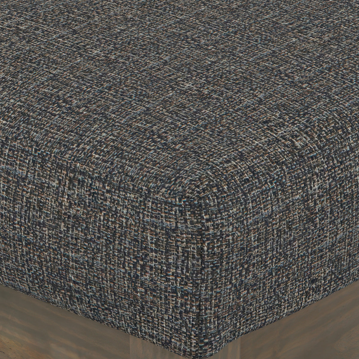 Ebony Tweed Style Fabric |Milltown Footstool Small Ottoman Bench