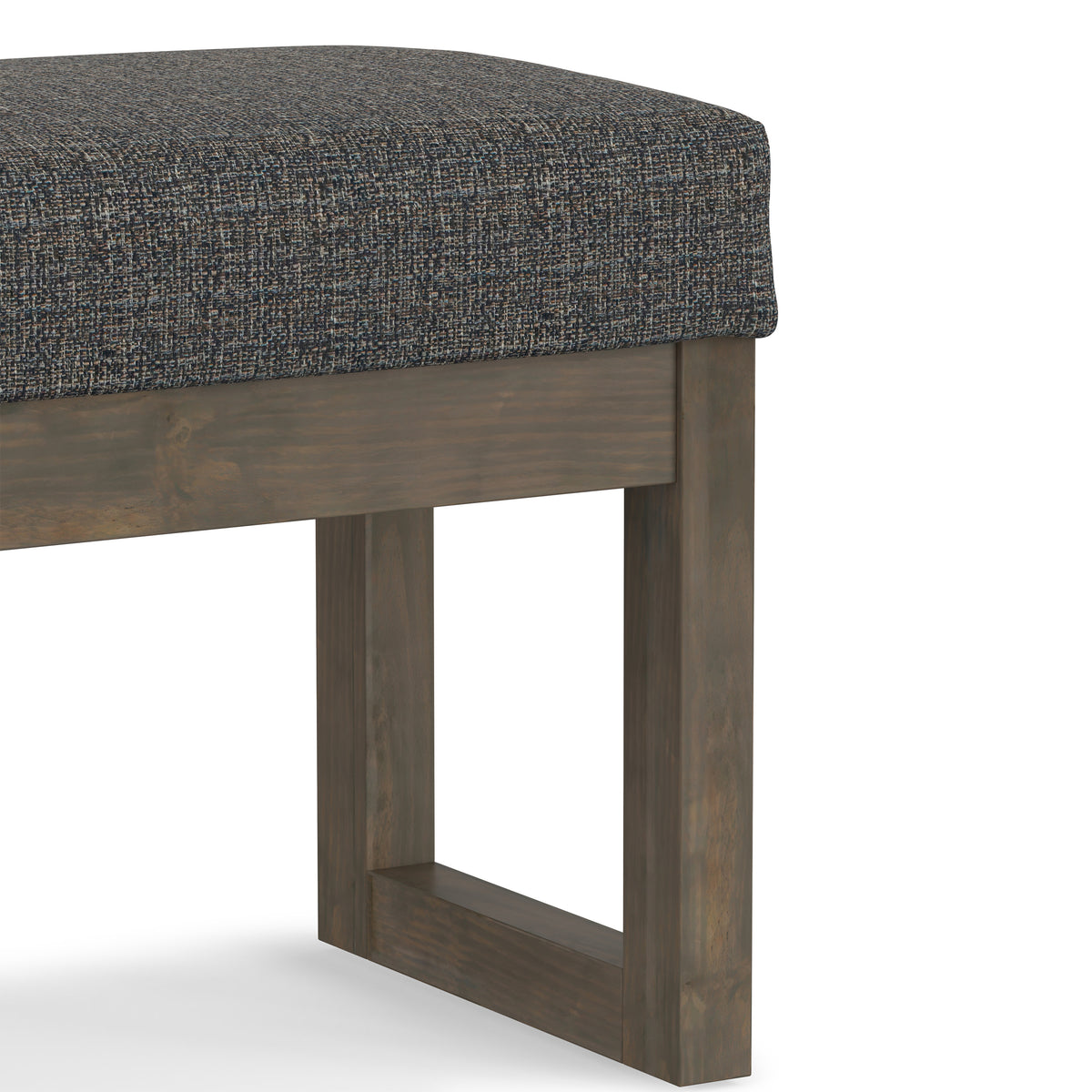 Ebony Tweed Style Fabric |Milltown Footstool Small Ottoman Bench