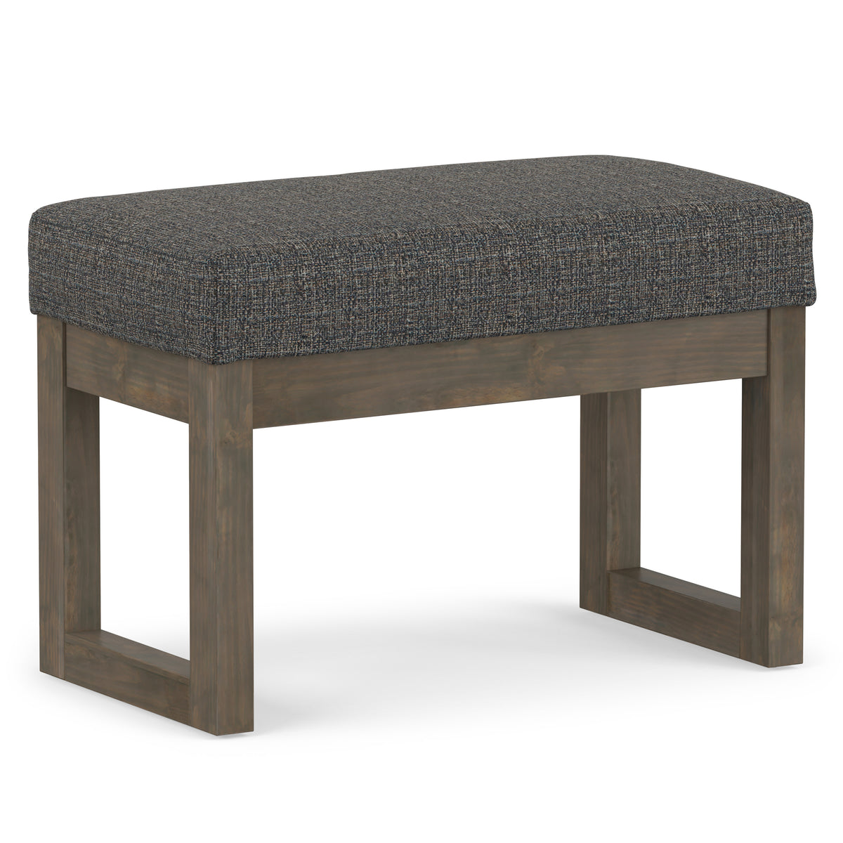Ebony Tweed Style Fabric |Milltown Footstool Small Ottoman Bench