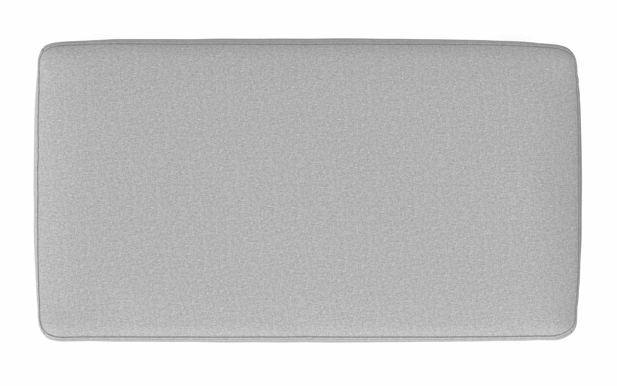 Light Stone Grey Linen Style Fabric | Milltown Small Ottoman Bench in Linen