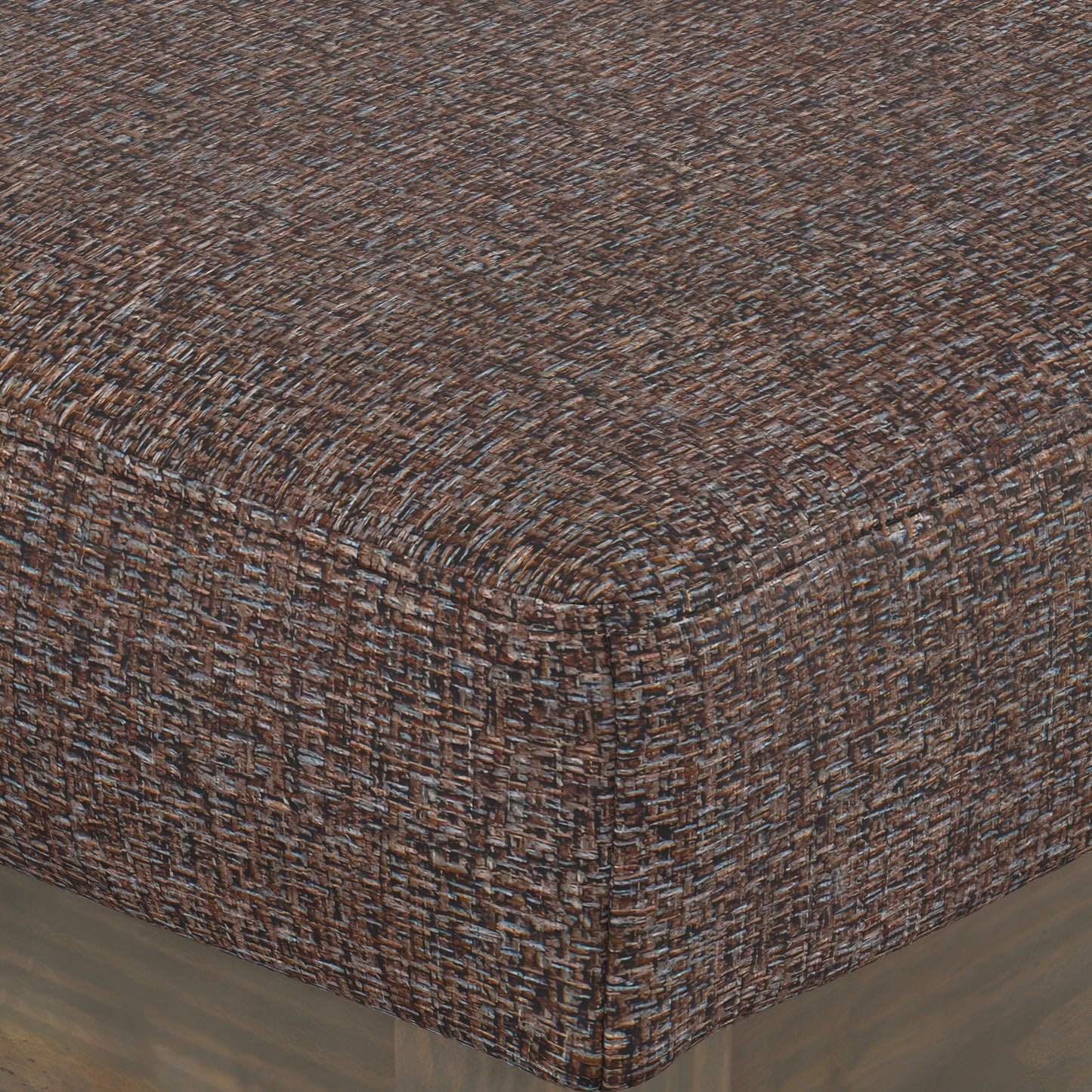 Mink Brown Tweed Style Fabric | Milltown Footstool Small Ottoman Bench