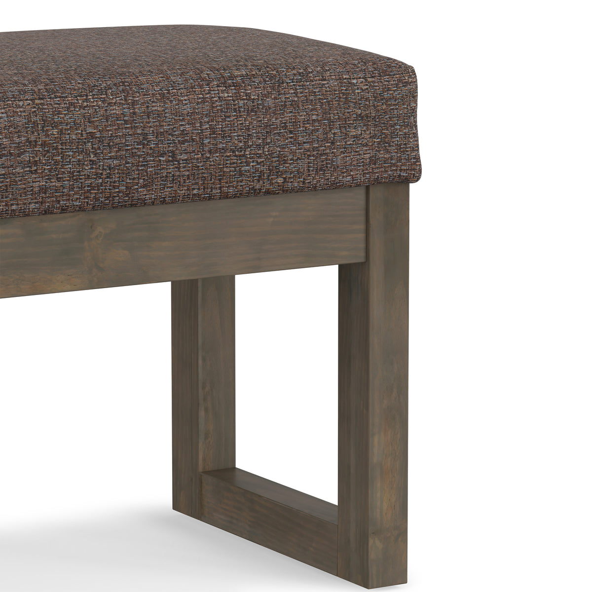 Mink Brown Tweed Style Fabric | Milltown Footstool Small Ottoman Bench