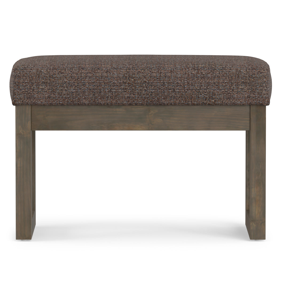 Mink Brown Tweed Style Fabric | Milltown Footstool Small Ottoman Bench