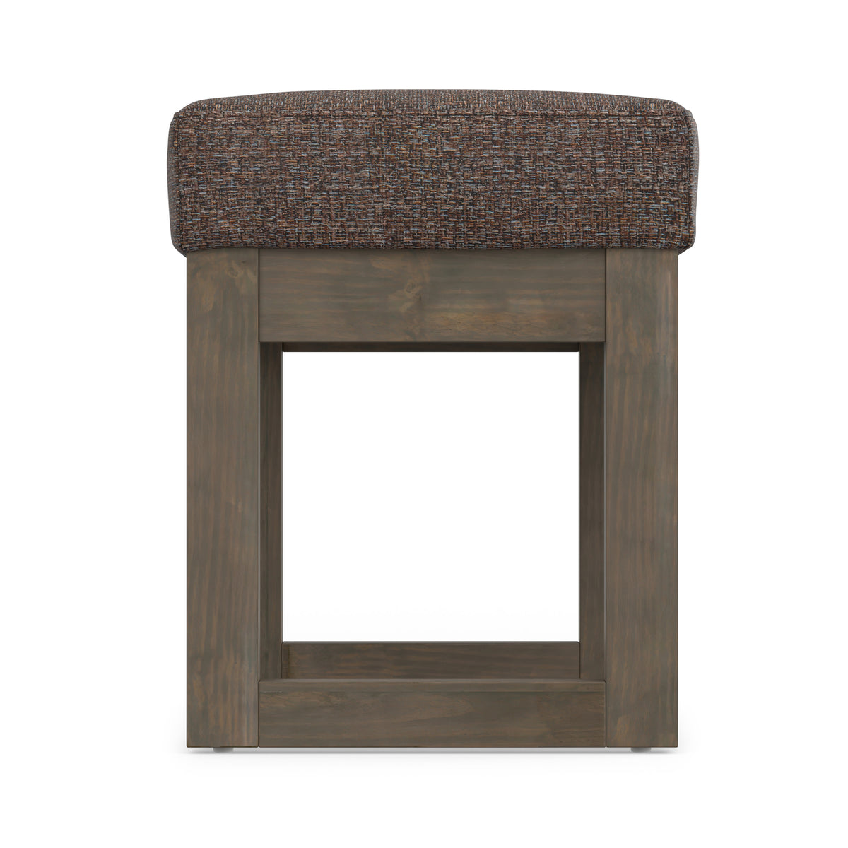 Mink Brown Tweed Style Fabric | Milltown Footstool Small Ottoman Bench