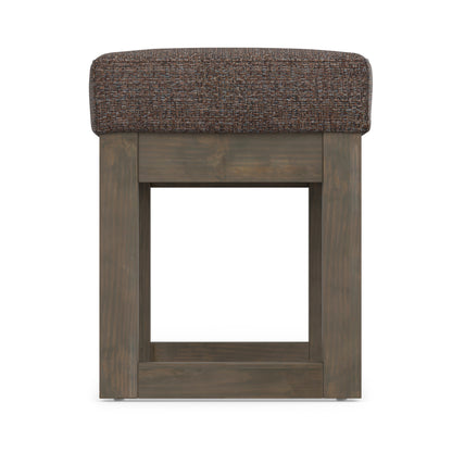 Mink Brown Tweed Style Fabric | Milltown Footstool Small Ottoman Bench
