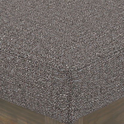 Pebble Grey Tweed Style Fabric | Milltown Footstool Small Ottoman Bench