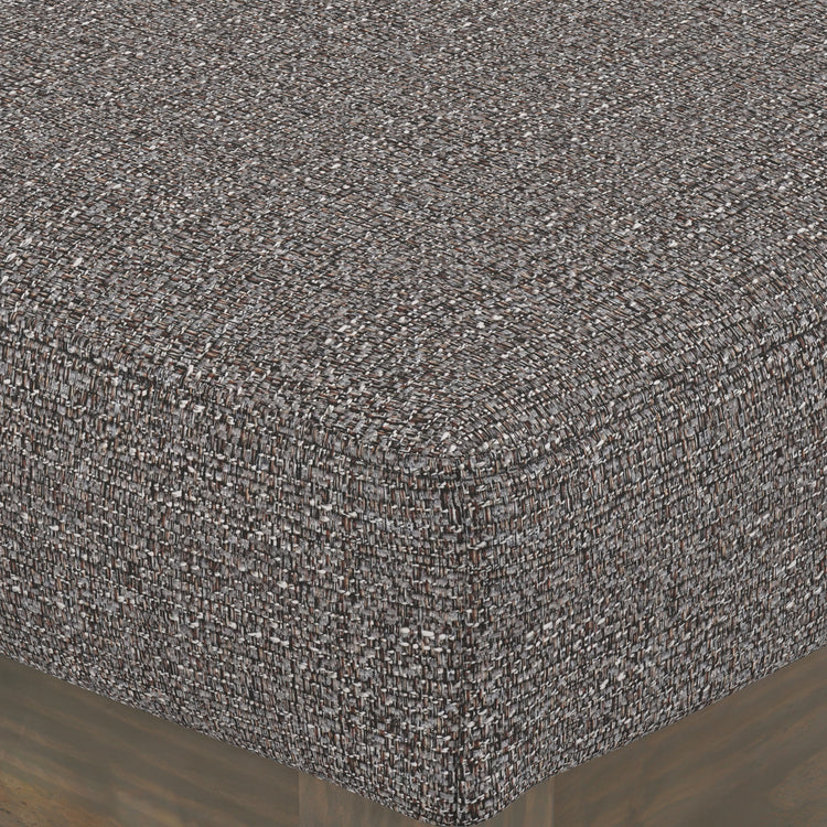 Pebble Grey Tweed Style Fabric | Milltown Footstool Small Ottoman Bench