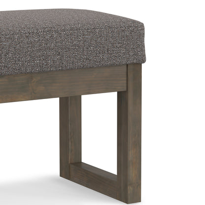 Pebble Grey Tweed Style Fabric | Milltown Footstool Small Ottoman Bench