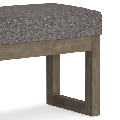 Pebble Grey Tweed Style Fabric | Milltown Footstool Small Ottoman Bench