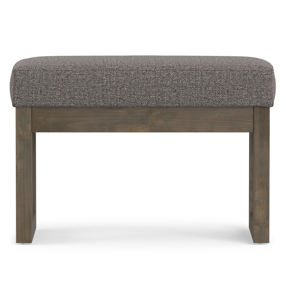 Pebble Grey Tweed Style Fabric | Milltown Footstool Small Ottoman Bench