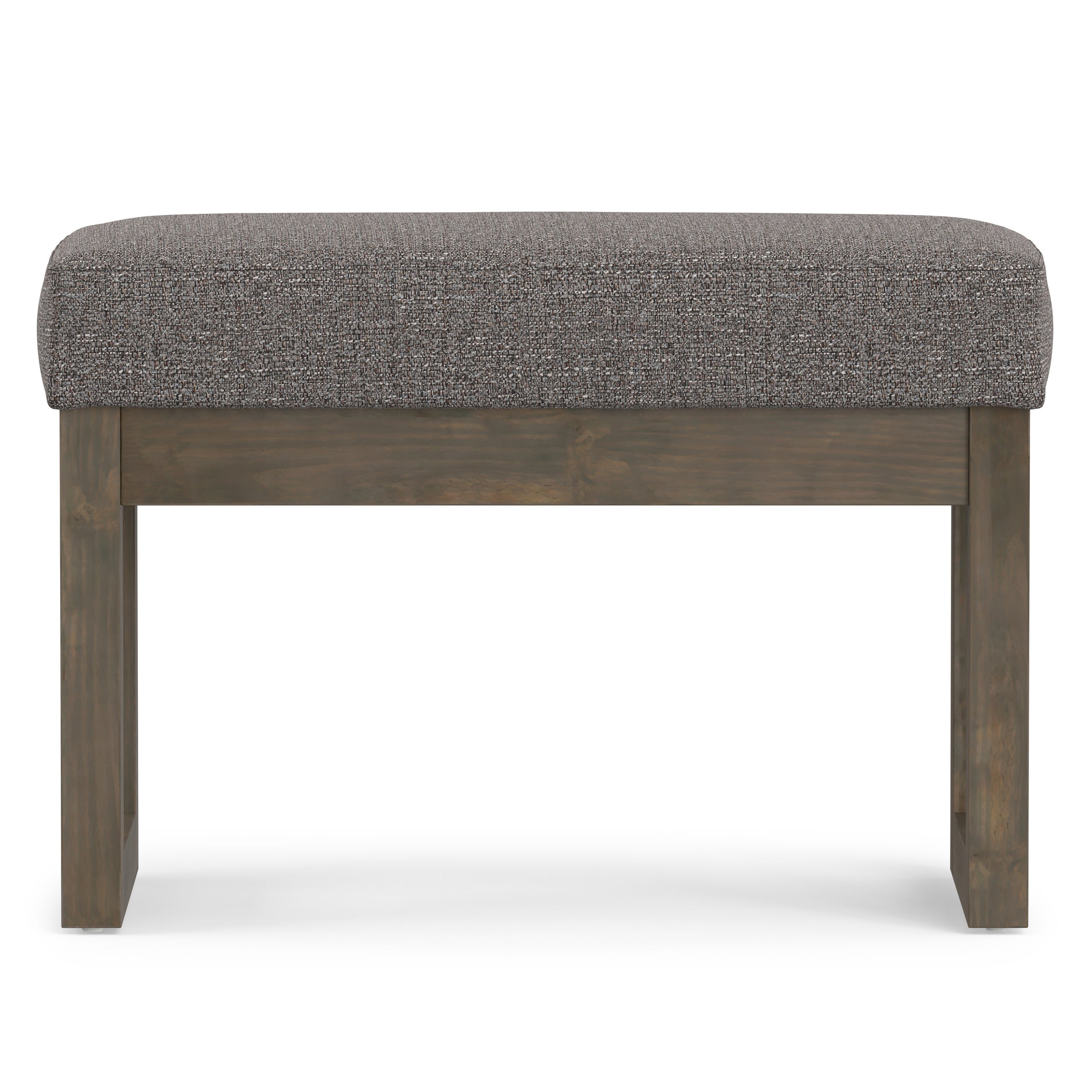 Pebble Grey Tweed Style Fabric | Milltown Footstool Small Ottoman Bench