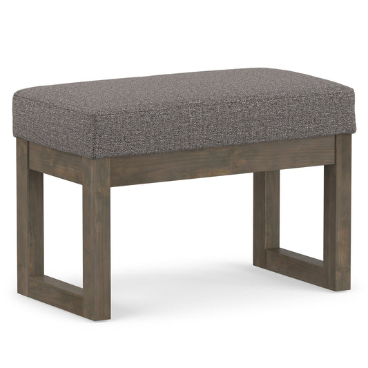 Pebble Grey Tweed Style Fabric | Milltown Footstool Small Ottoman Bench
