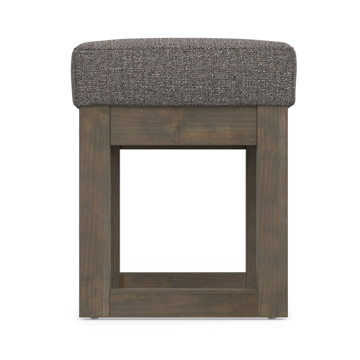 Pebble Grey Tweed Style Fabric | Milltown Footstool Small Ottoman Bench