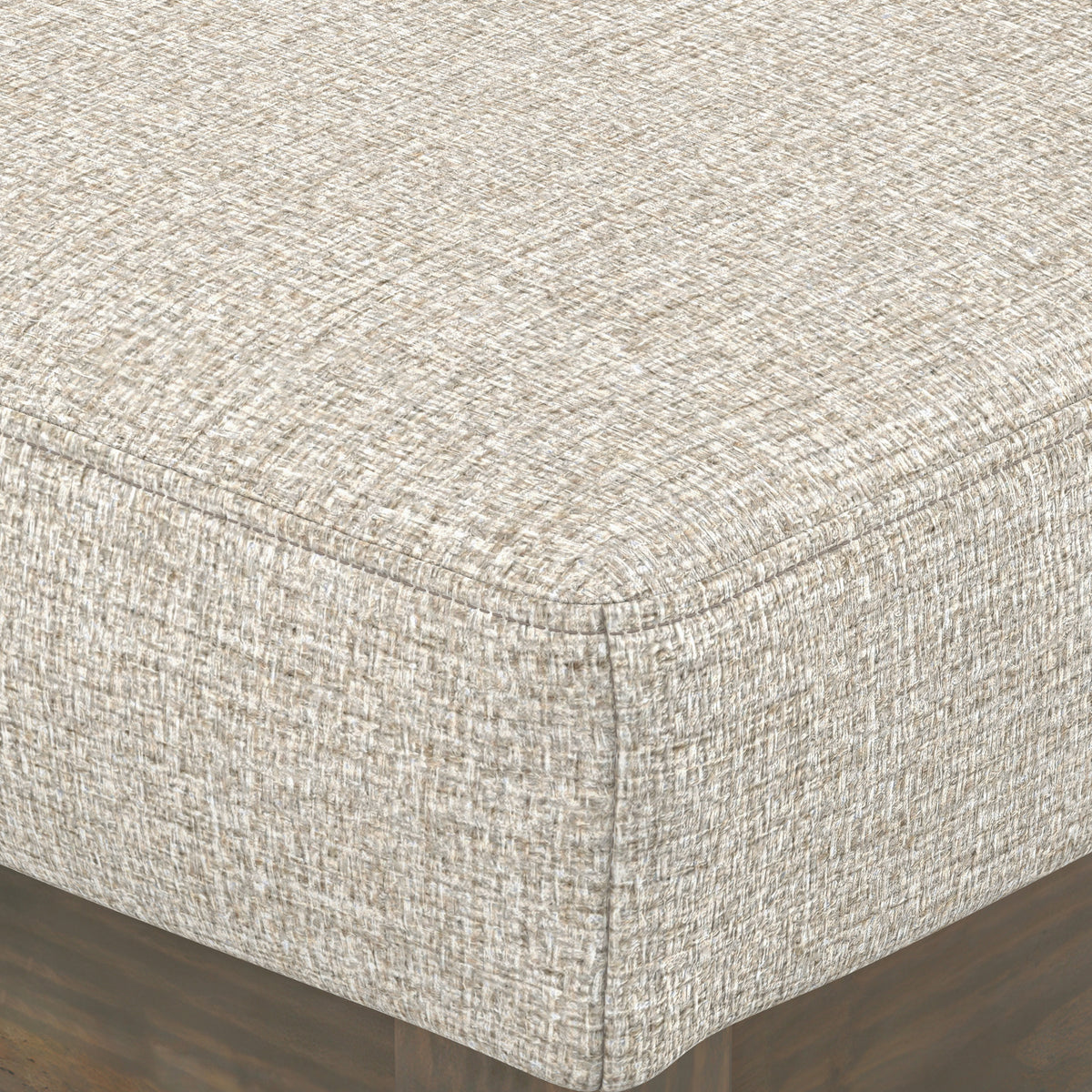 Platinum Tweed Style Fabric | Milltown Footstool Small Ottoman Bench