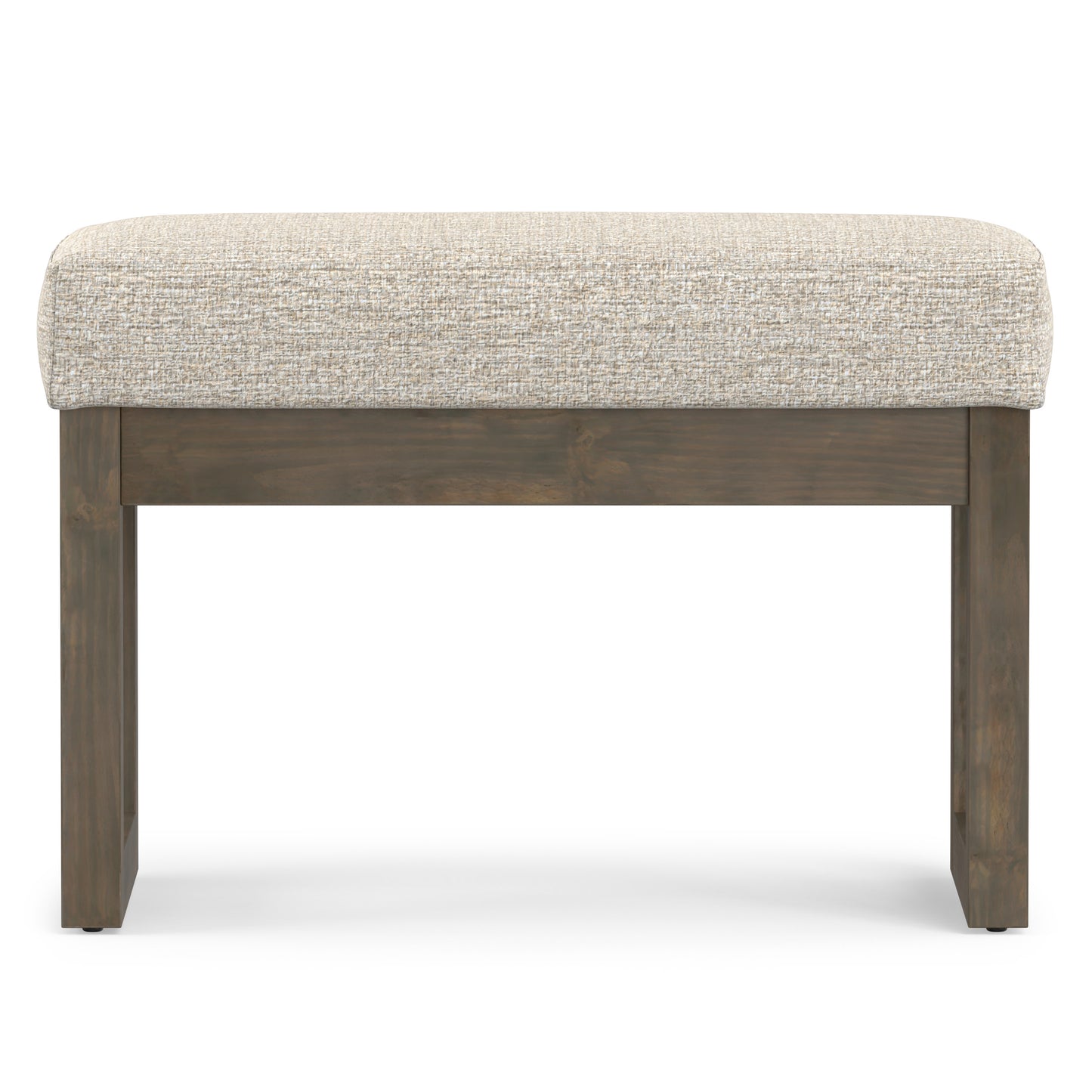 Platinum Tweed Style Fabric | Milltown Footstool Small Ottoman Bench