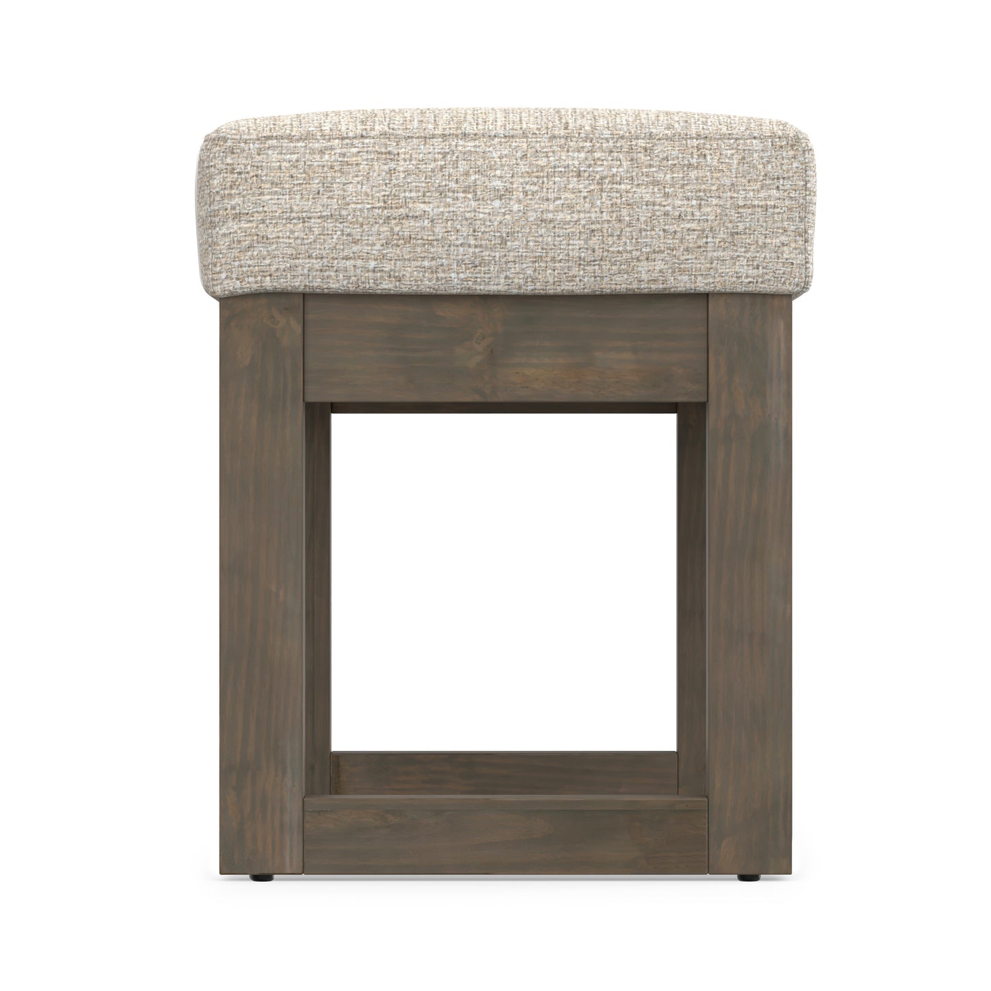 Platinum Tweed Style Fabric | Milltown Footstool Small Ottoman Bench