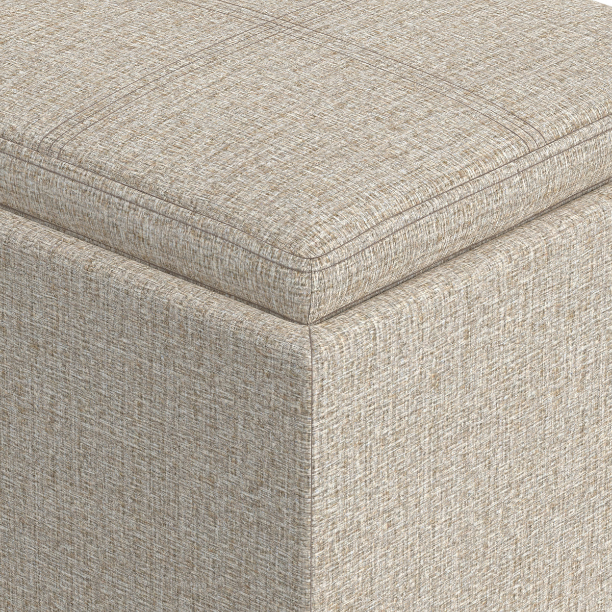 Platinum Linen Style Fabric | Rockwood Cube Storage Ottoman in Linen