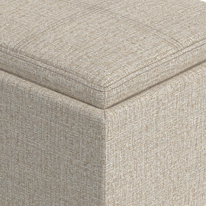 Platinum Linen Style Fabric | Rockwood Cube Storage Ottoman in Linen