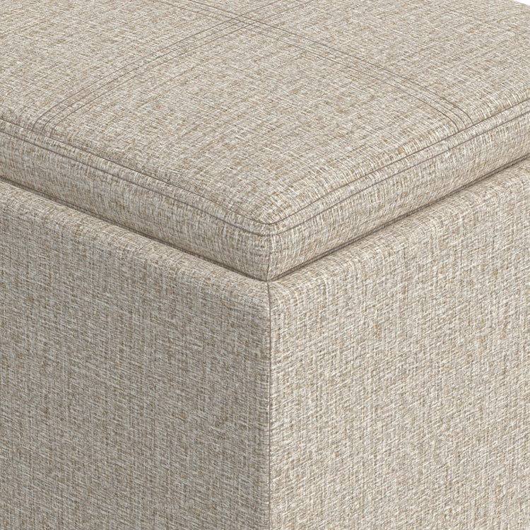 Platinum Linen Style Fabric | Rockwood Cube Storage Ottoman in Linen