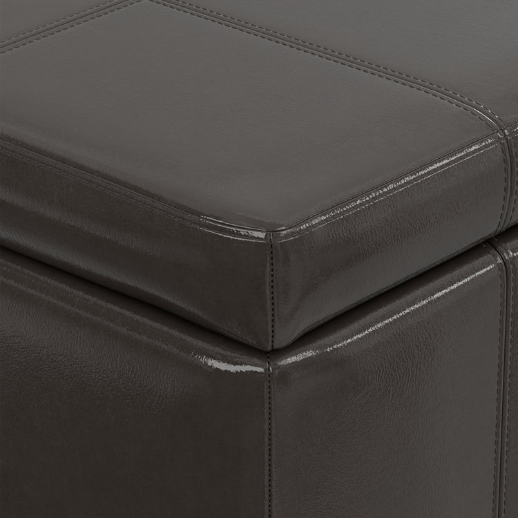 Tanners Brown Vegan Leather | Amelia Storage Ottoman Bench
