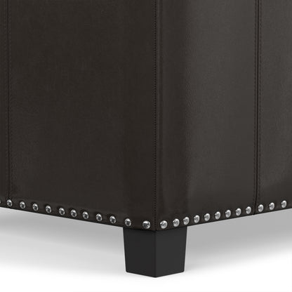 Tanners Brown Vegan Leather | Amelia Storage Ottoman Bench