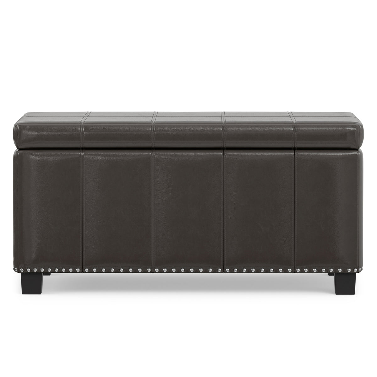 Tanners Brown Vegan Leather | Amelia Storage Ottoman Bench