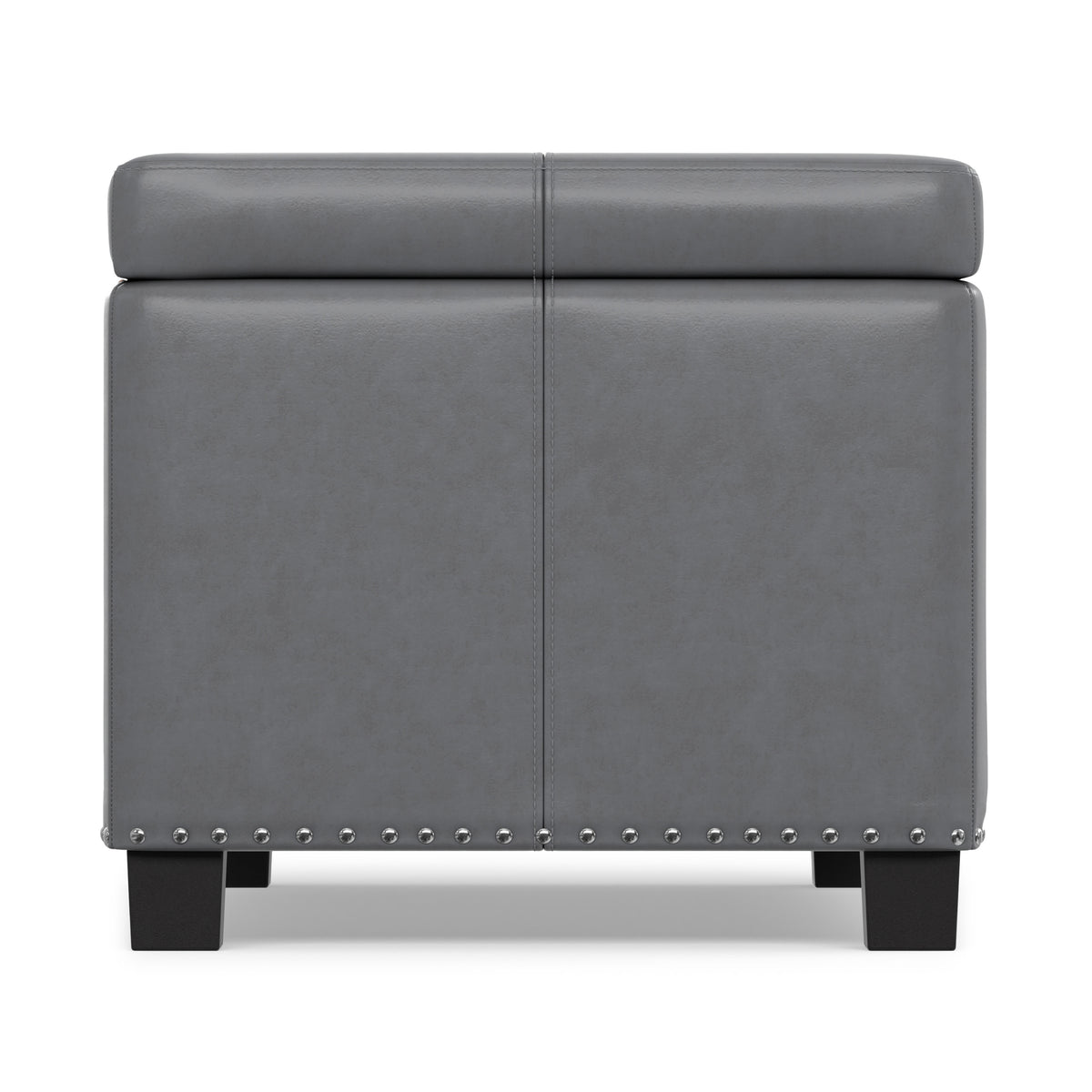 Stone Grey Vegan Leather | Amelia Storage Ottoman Bench